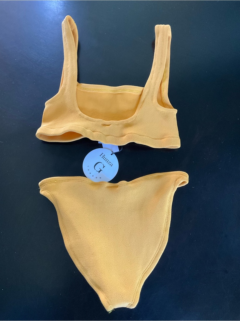 Hunza G Yellow Ribbed Two-Piece Bikini - Picture 2 of 6